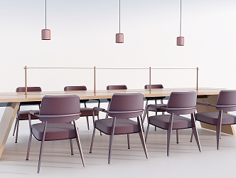 Long Table and Chair Combination Talking about Table and Chair Ceiling Table and Chair Combination 3d model