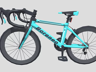 Boleneg Blue Road Bicycle Featuring Black Handlebars Blue Seat And Black Wheels 3d model