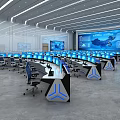 Modern Monitoring Room Science and Technology Command Center 3d model