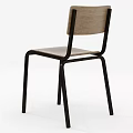 Minimalist Modern Dining Chair With Black Metal Frame And Light Wood Seat Backrest Design