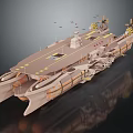 Futuristic Twin Hull Space Aircraft Carrier With Runway And Deck Design