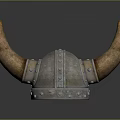 Viking Weapon Helmet With Horned Design And Metal Riveted Construction