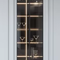 Modern Decorative Cabinet With LED Lighting And Glass Shelves For Ornaments