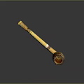 Decorative Ornament Set with Pipe Shaped Design Yellow Long Handle and Multicolored Head