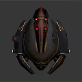 Mechanical Dinosaur Robot With Black Red Gold Armor And Mechanical Structure