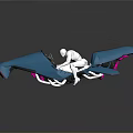Blue Futuristic Motorcycle Concept Design With White Rider Figure