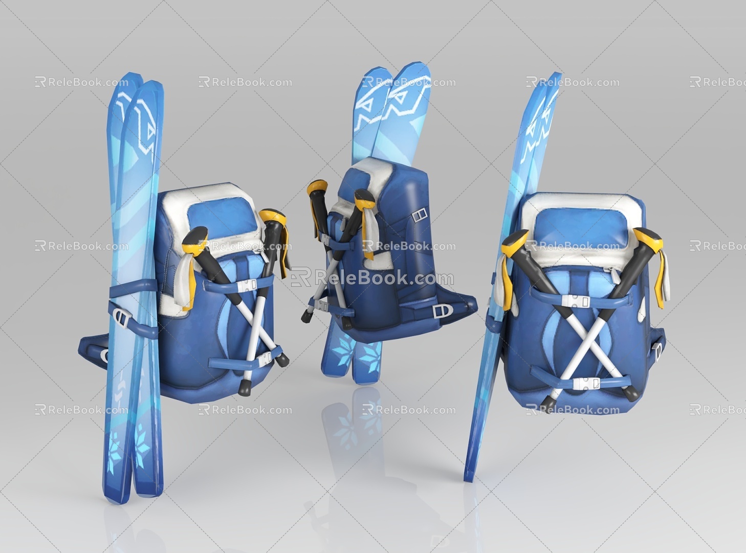 Ski Backpack Sled Ski Sports Casual Bag Snowboard Life Supplies Ski Stick School Bag Mountaineering Bag Camping Backpack Travel Bag Travel Bag 3d model