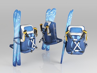 Ski Backpack Sled Ski Sports Casual Bag Snowboard Life Supplies Ski Stick School Bag Mountaineering Bag Camping Backpack Travel Bag Travel Bag 3d model