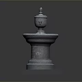 Elegant Stone Decorative Fountain With Two Tiered Bowl And Square Base
