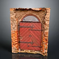 Ancient Gate Stone Gate Large Wooden Door Classical Gate Antique Gate Game Gate Entrance Gate 3d model