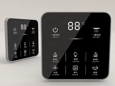 Smart Home Switch Panels With Digital Display And Multiple Functions 3d model