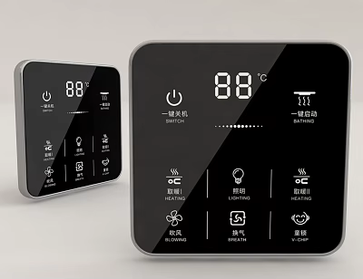 Smart Home Switch Panels With Digital Display And Multiple Functions 3d model