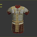 Roman Soldier Armor With Silver Chest Plate Red Lining And Golden Decorations