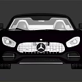 Sleek Black Mercedes Sports Car With Glossy Exterior And Reflective Surface