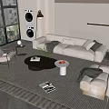 Modern Sofa Coffee Table Combination Sofa Coffee Table 3d model