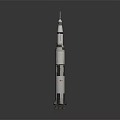 Detailed Space Rocket Model With Multistage Design On Dark Background For Aerospace Exploration 3d model