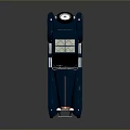 Vintage Dark Blue Convertible Classic Car With White Soft Top And Wooden Window Frames