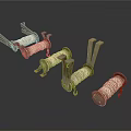 Multiple Metal Rope Winding Reels With White Cord And Sturdy Stands