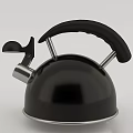 Black Metal Kettle With Modern Design Stainless Steel Spout And Comfortable Handle