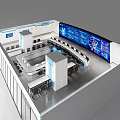 Modern Monitoring Room Intelligent Control Office 3d model