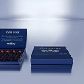 Wang Guan Cigar Gift Box Open Blue Interior With Five Premium Cigars