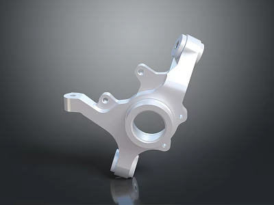 3D Rendered Metal Mechanical Part With Smooth Surface And Precision Engineered Holes 3d model