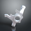 3D Rendered Metal Mechanical Part With Smooth Surface And Precision Engineered Holes