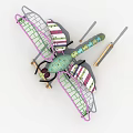 Colorful Dragonfly Shaped Playground Equipment With Climbing Net And Support Poles