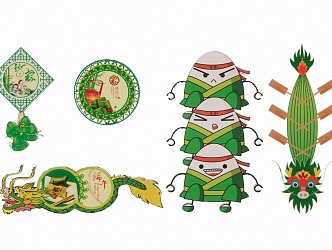 Dragon Boat Festival Dragon Boat Zongzi 3d model