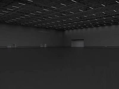 Sports Arena Building Spacious Interior With Ceiling Lights Empty Floor And Gray Walls 3d model