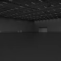 Sports Arena Building Spacious Interior With Ceiling Lights Empty Floor And Gray Walls