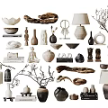 Diverse Decorative Ornament Set For Home Decoration With Ceramic Wood Metal Sculptures Vases And Lamps