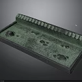 Green Decorative Component With Textured Edge And Embossed Surface Patterns