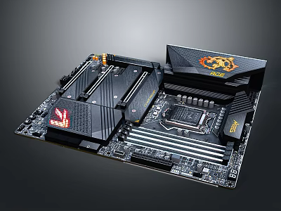 ASUS TUF Gaming Motherboard With PCIe Slots Heatsink Design And Durable Build 3d model