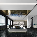 Light Luxury Hall Chen Lobby 3d model