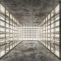 Spacious Modern Wine Cellar Interior With Glass Framed Racks Filled With Wine Bottles