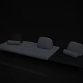 Modern Leisure Sofa Combination With Gray Black Fabric And Comfortable Pillows
