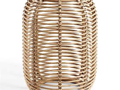 Modern Rattan Side Table with Woven Design and Natural Material for Home Decor 3d model