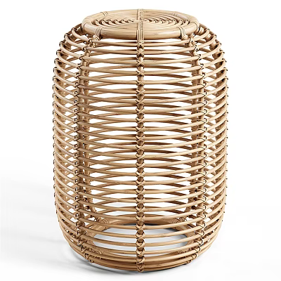 Modern Rattan Side Table with Woven Design and Natural Material for Home Decor 3d model