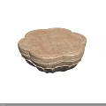 Lotus Shaped Stone Dining Table With Intricate Carved Patterns And Vintage Design