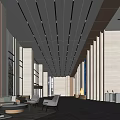 Modern Company Lobby Front Desk Lobby 3d model