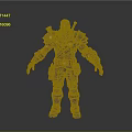 Sci-Fi Warrior In Mechanical Armor With Metallic Components And Detailed Armored Gear