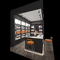 SP2S Electronic Retail Concept Store With Modern Counter Display Shelves Screens And Poster