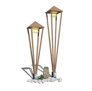 New Chinese Landscape Lamp Landscape Lamp Street Lamp 3d model