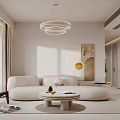 Modern Kitchen Dining Interior Design With White Cabinets Round Table Two Chairs And Window Blinds 3d model