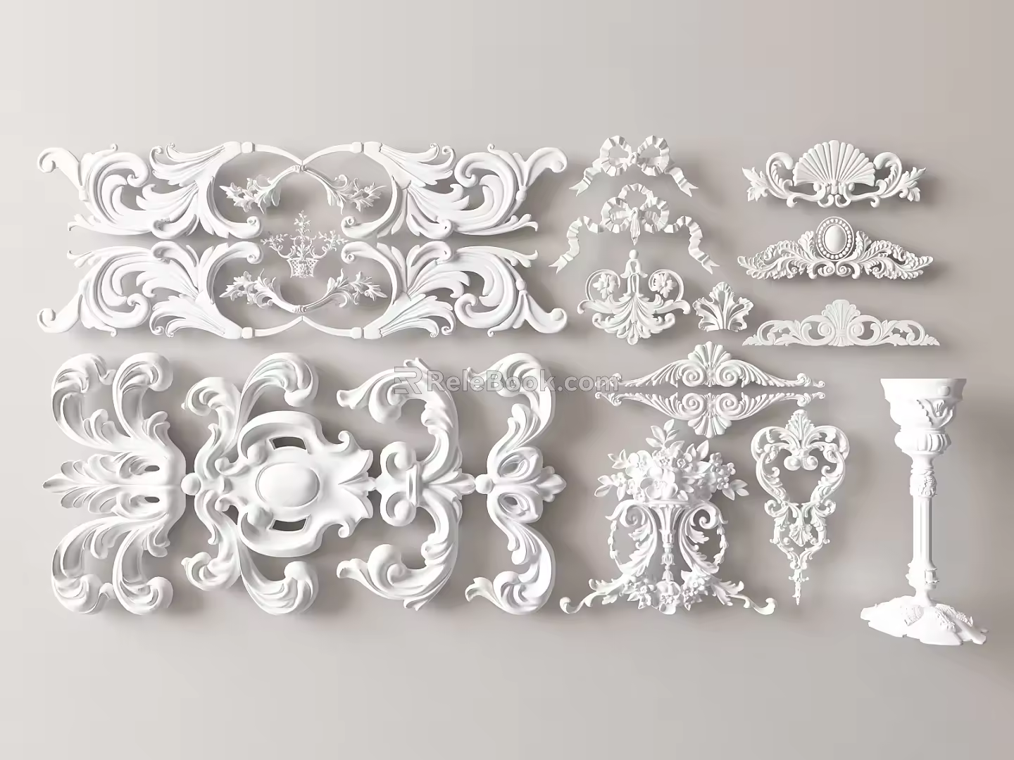 European-style carved 3d model