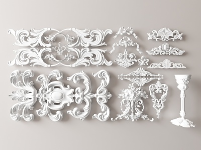 European-style carved 3d model