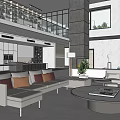 Modern Office Interior Design With Open Layout Staircase And Lounge Furniture