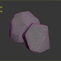 Wooden Stone Blocks With Polygonal Shape In White On Smooth Display Surface 3d model