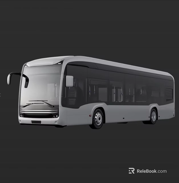 Modern Sleek City Bus Exterior Design With Large Windows And Streamlined Body 3d model 